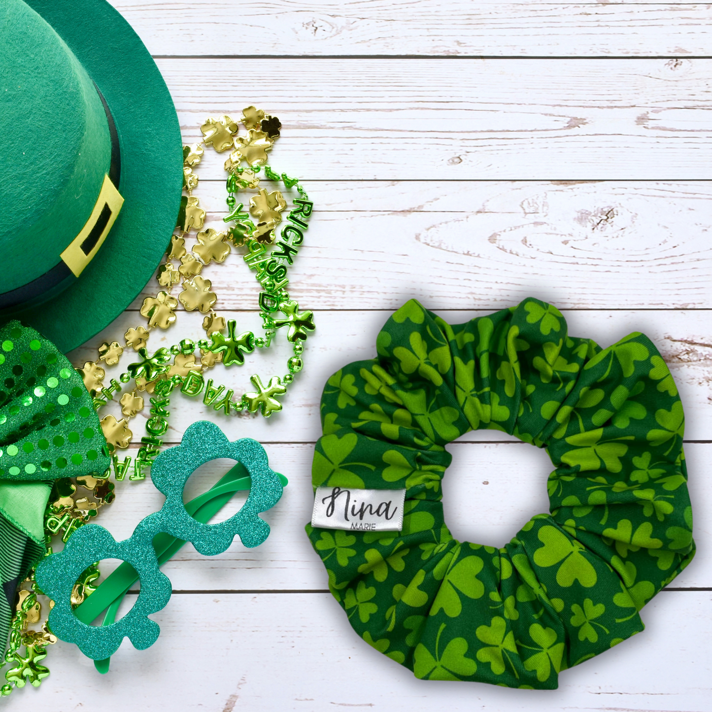 THE SHAMROCK SHENANIGANS HAIR SCRUNCHIE