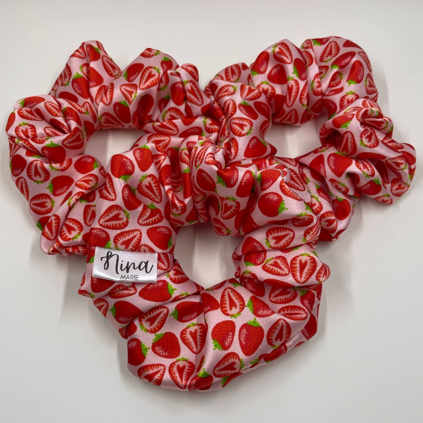 THE STRAWBERRY FIELDS SILK SCRUNCHIE