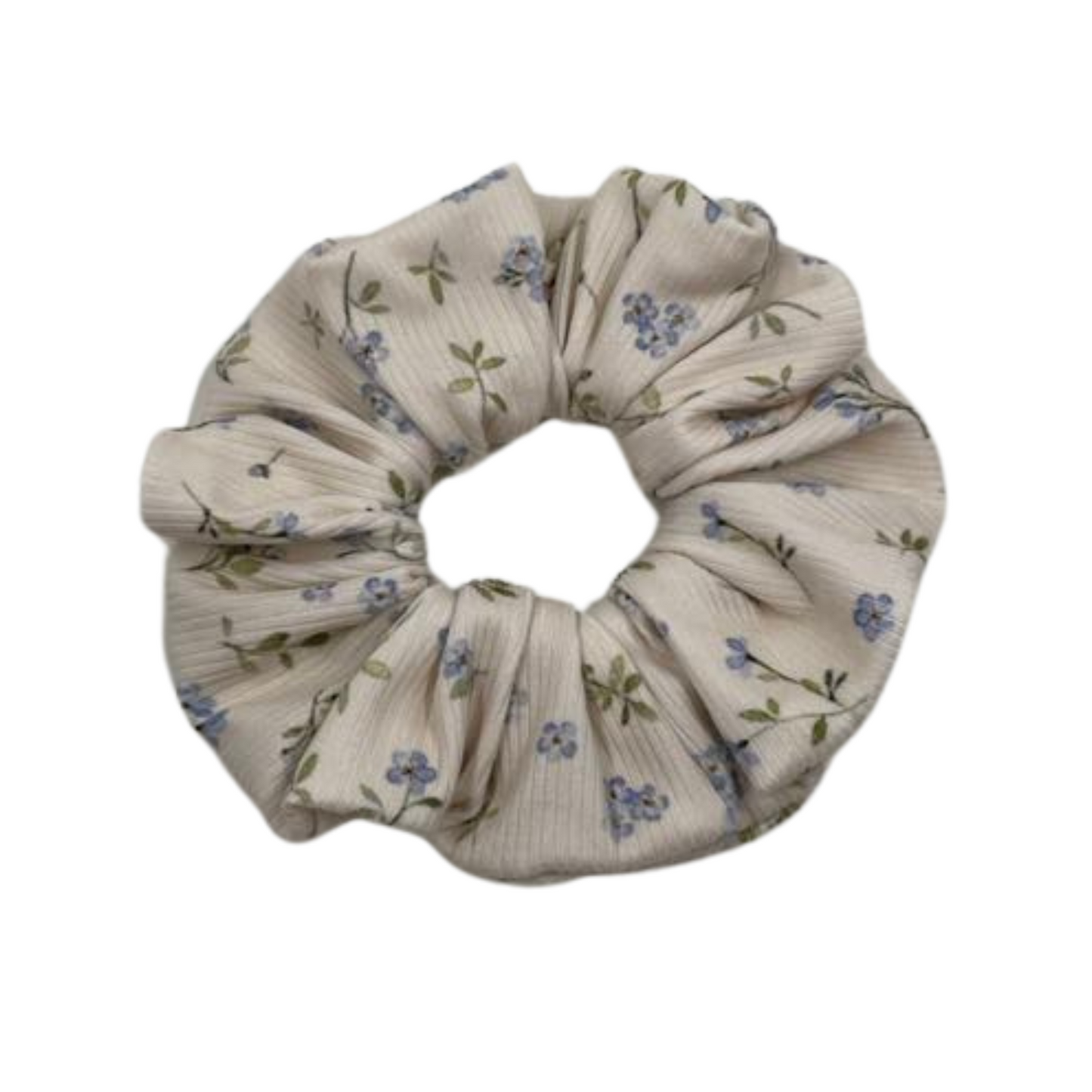 THE VIOLETS ON CREAM HAIR SCRUNCHIE