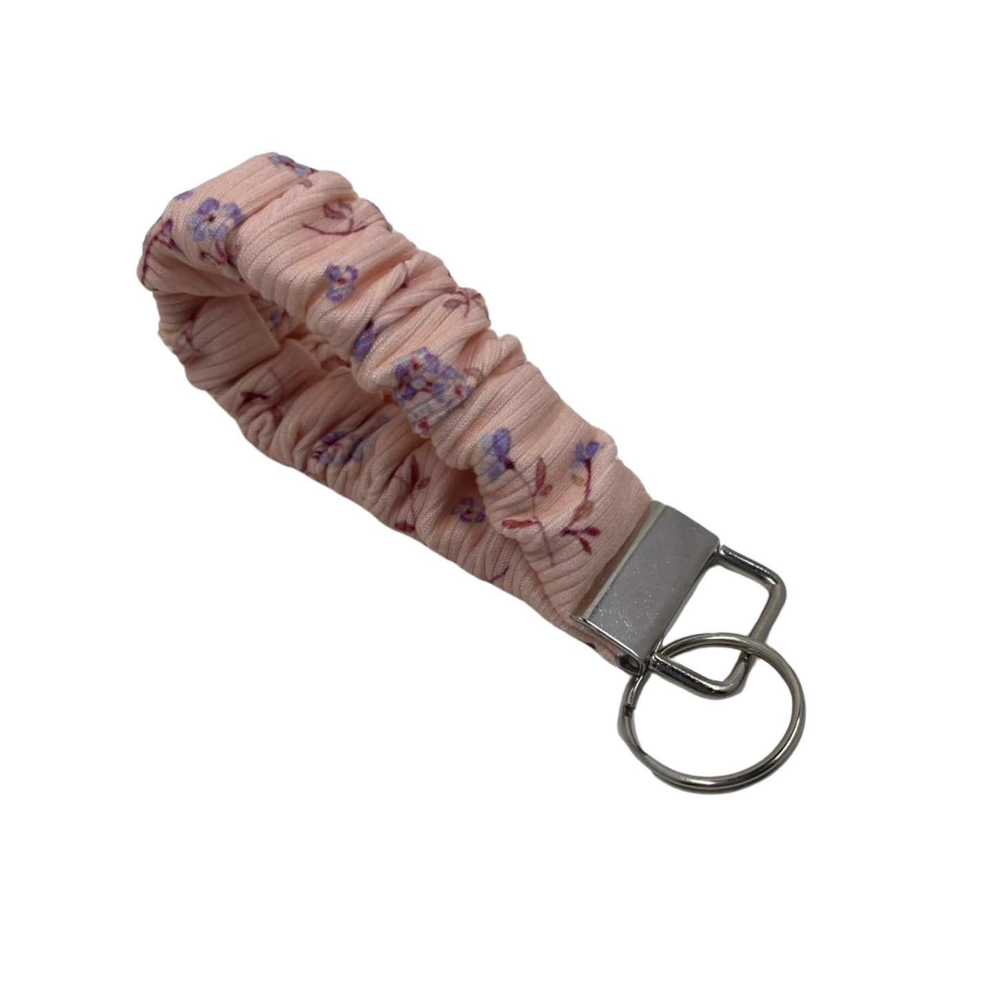 THE VIOLETS ON PINK SCRUNCHIE KEYCHAIN
