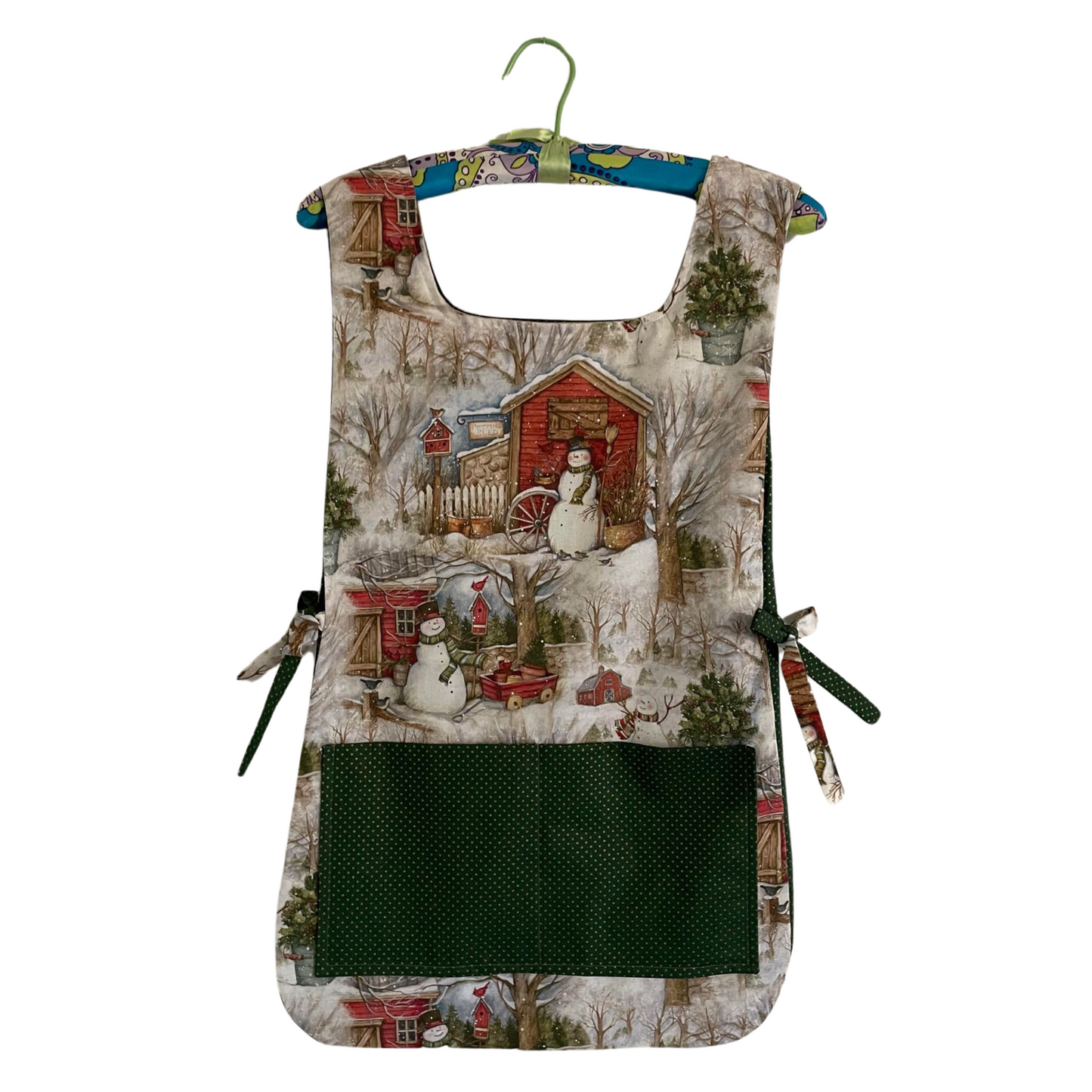 THE BARNYARD SNOWMAN REVERSIBLE APRON