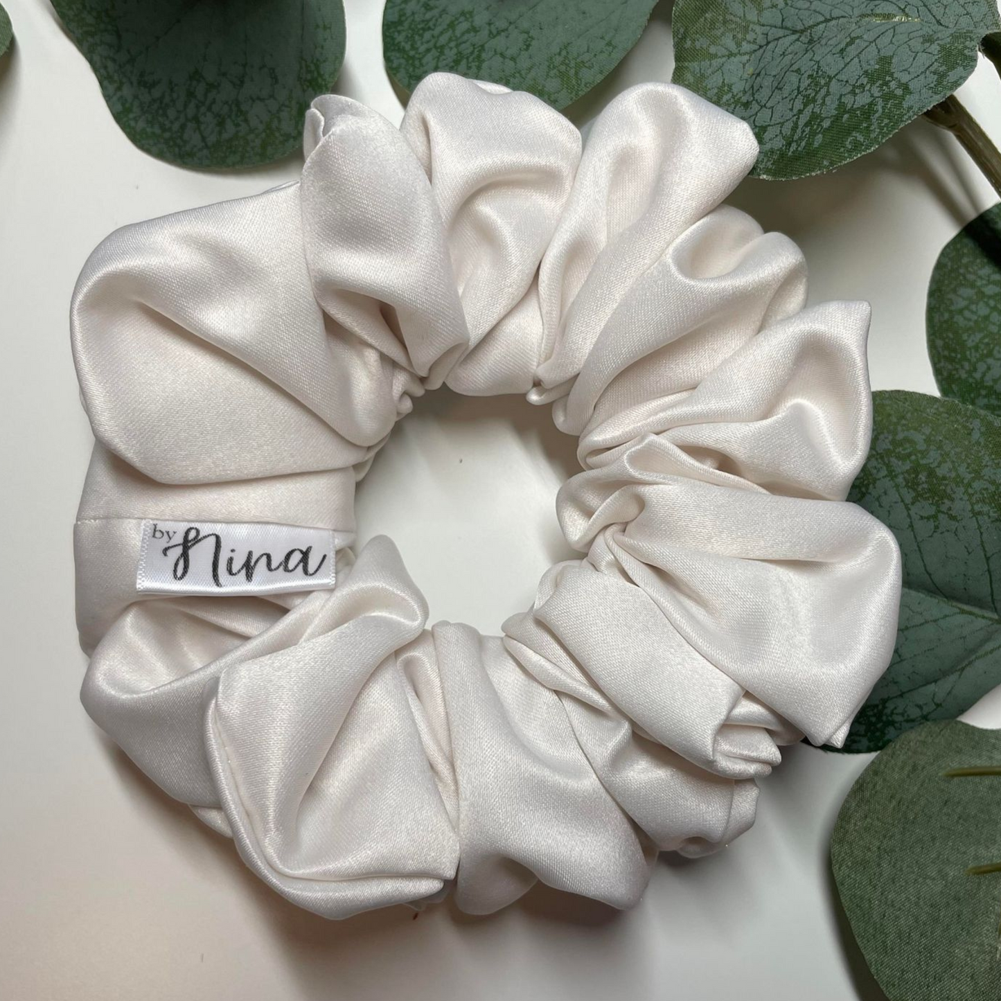 THE IVORY SATIN XL HAIR SCRUNCHIE