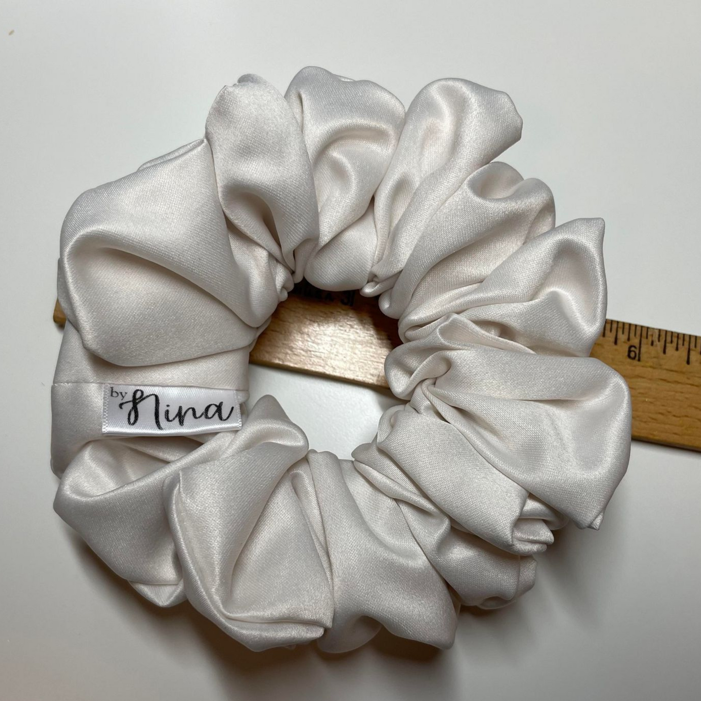 THE IVORY SATIN XL HAIR SCRUNCHIE