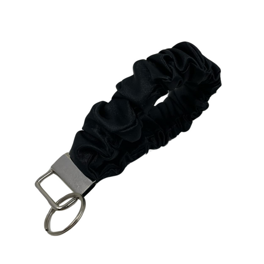 THE RAVEN BLACK SATIN SCRUNCHIE KEYCHAIN