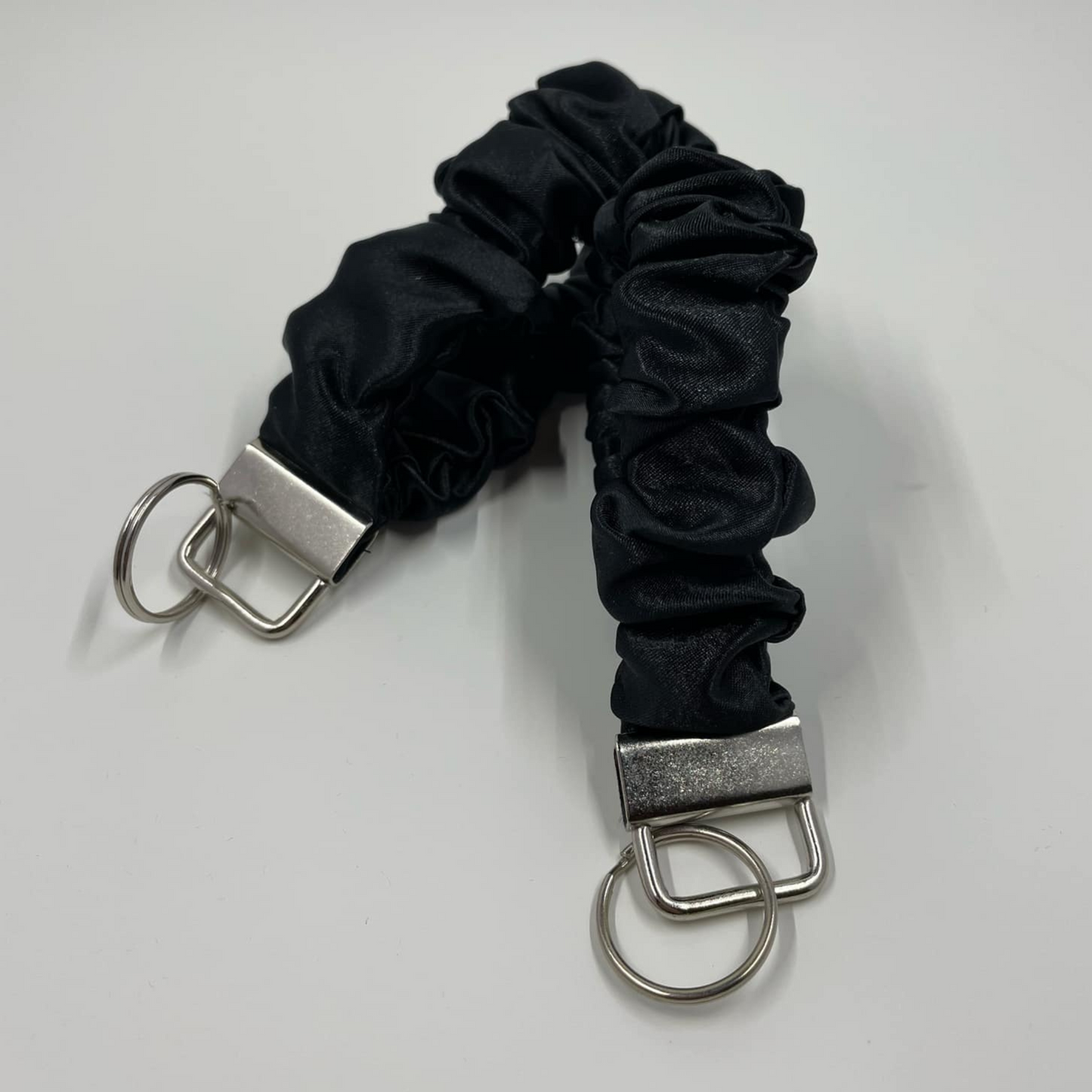 THE RAVEN BLACK SATIN SCRUNCHIE KEYCHAIN