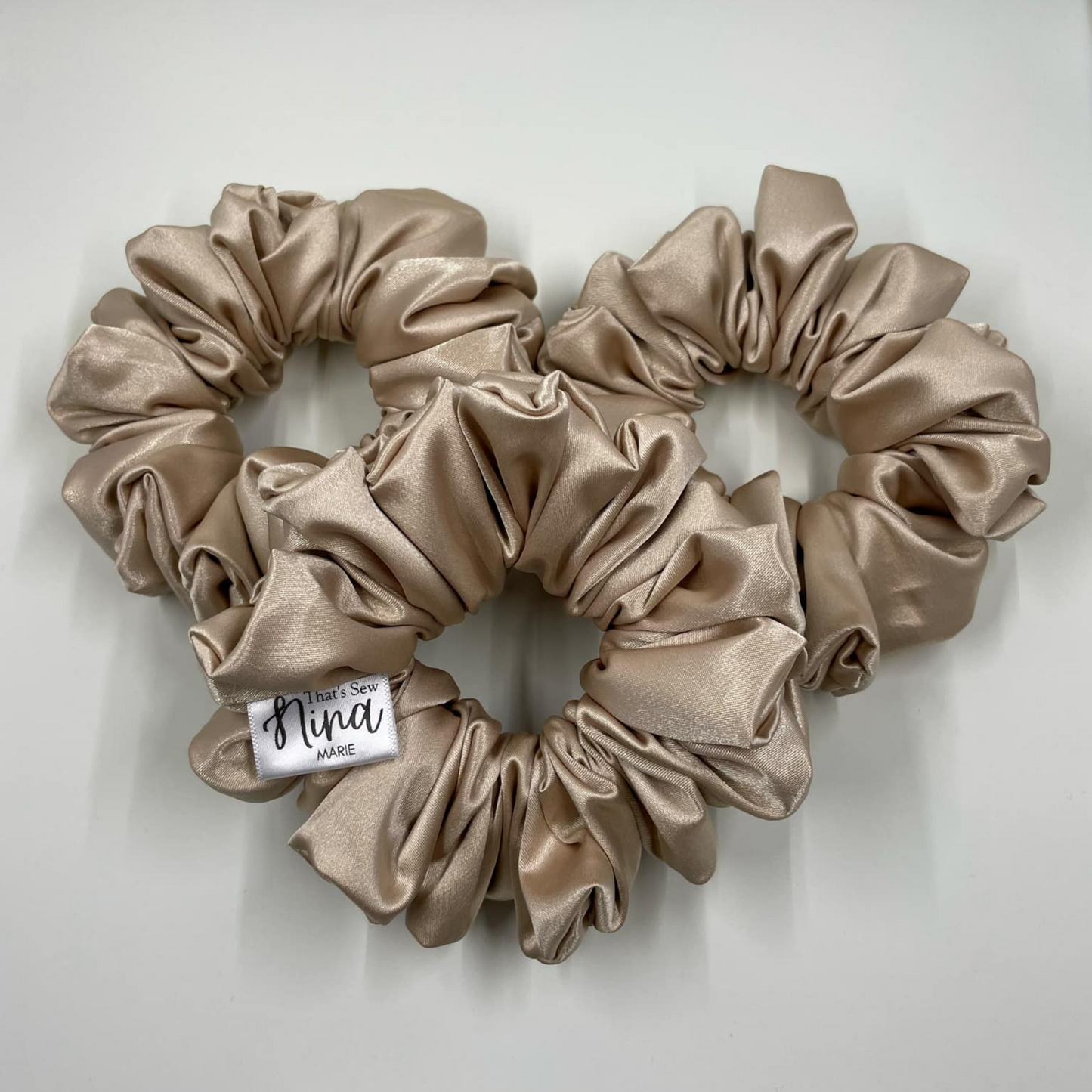 THE PROSECCO GOLD SATIN XL HAIR SCRUNCHIE