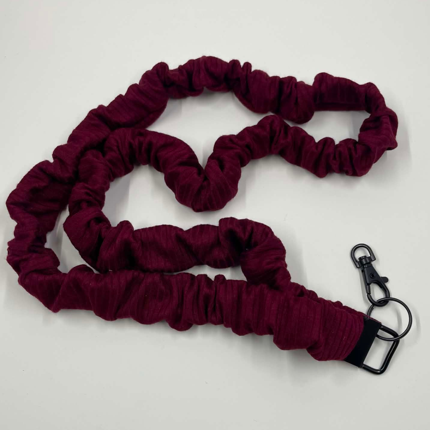 THE OVER THE MOON MAROON SCRUNCHIE LANYARD
