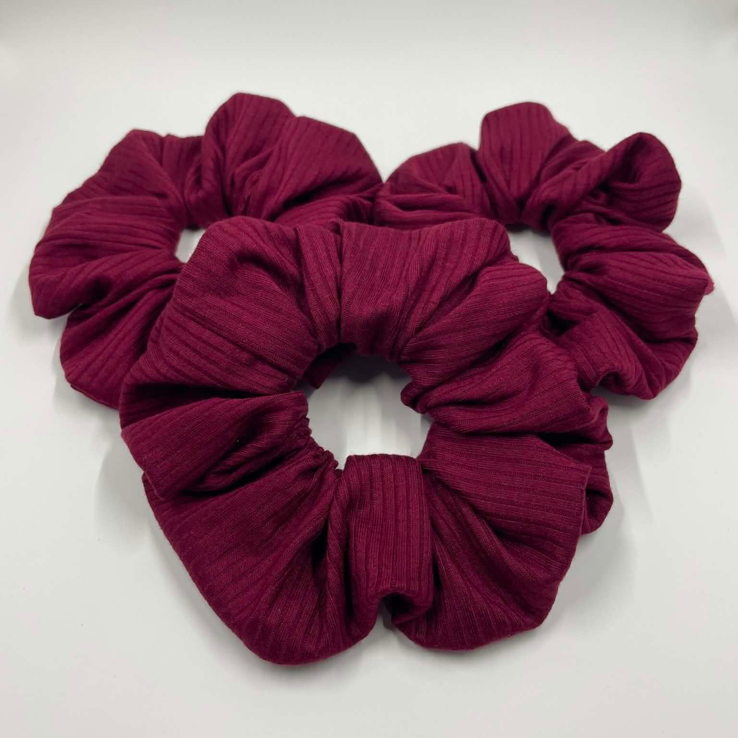 THE  OVER THE MOON MAROON HAIR SCRUNCHIE