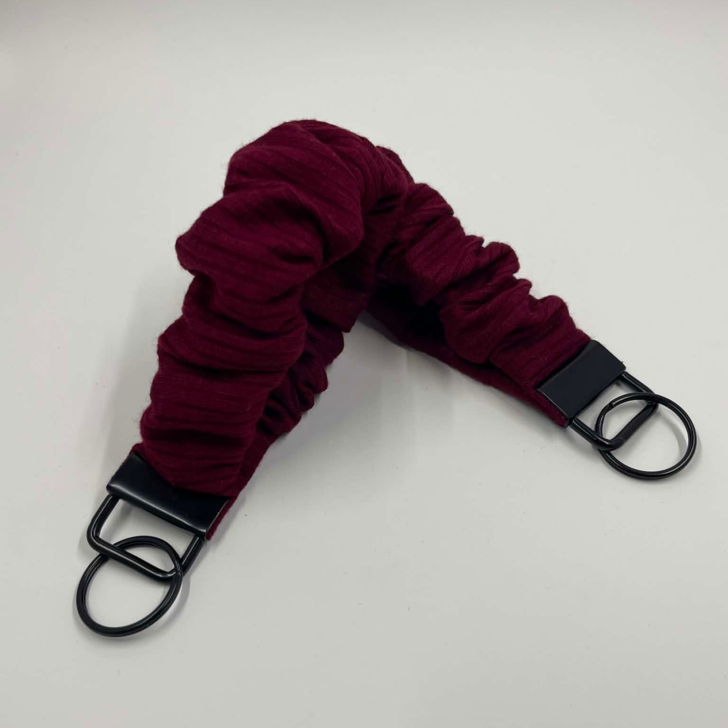 THE OVER THE MOON MAROON SCRUNCHIE KEYCHAIN