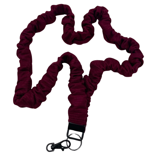 THE OVER THE MOON MAROON SCRUNCHIE LANYARD