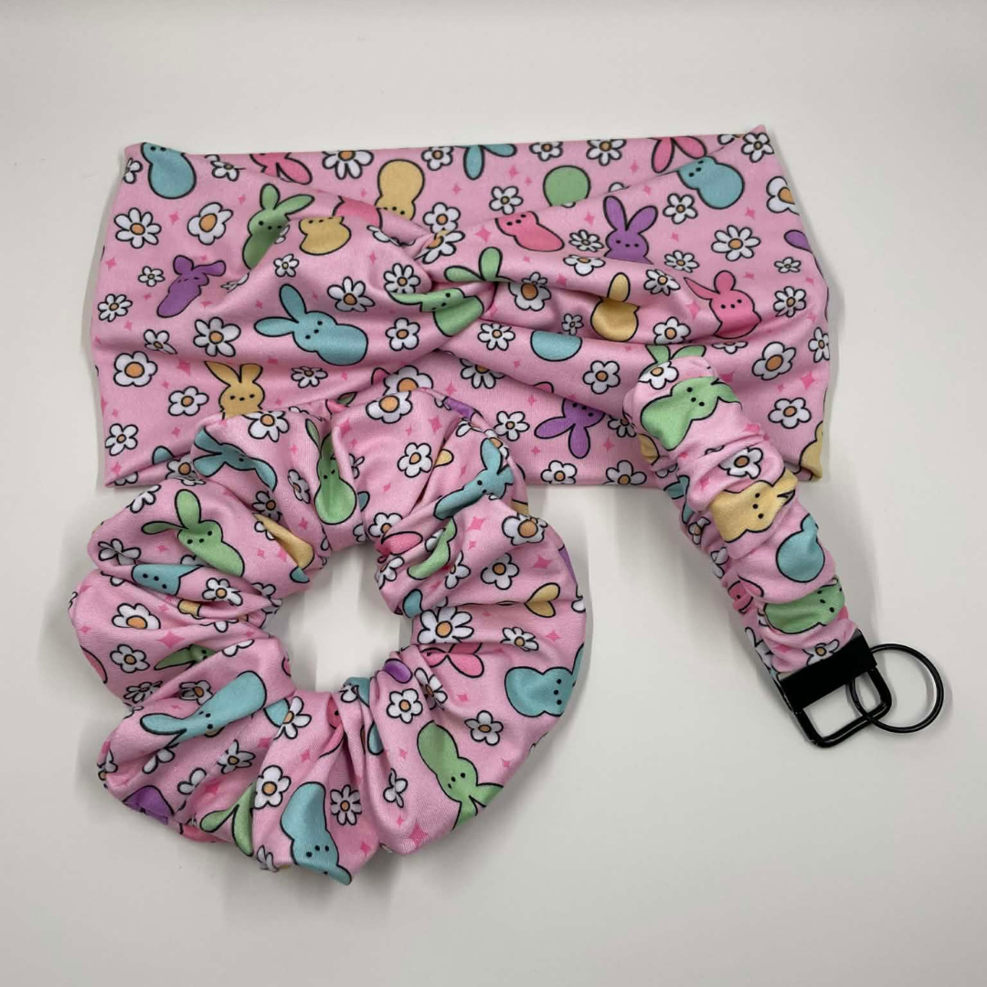 THE HIPPITY HOPPITY BUNNY BUNNY SCRUNCHIE KEYCHAIN