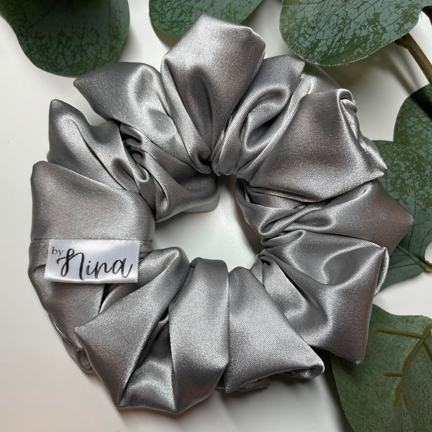 THE PEWTER SATIN XL HAIR SCRUNCHIE