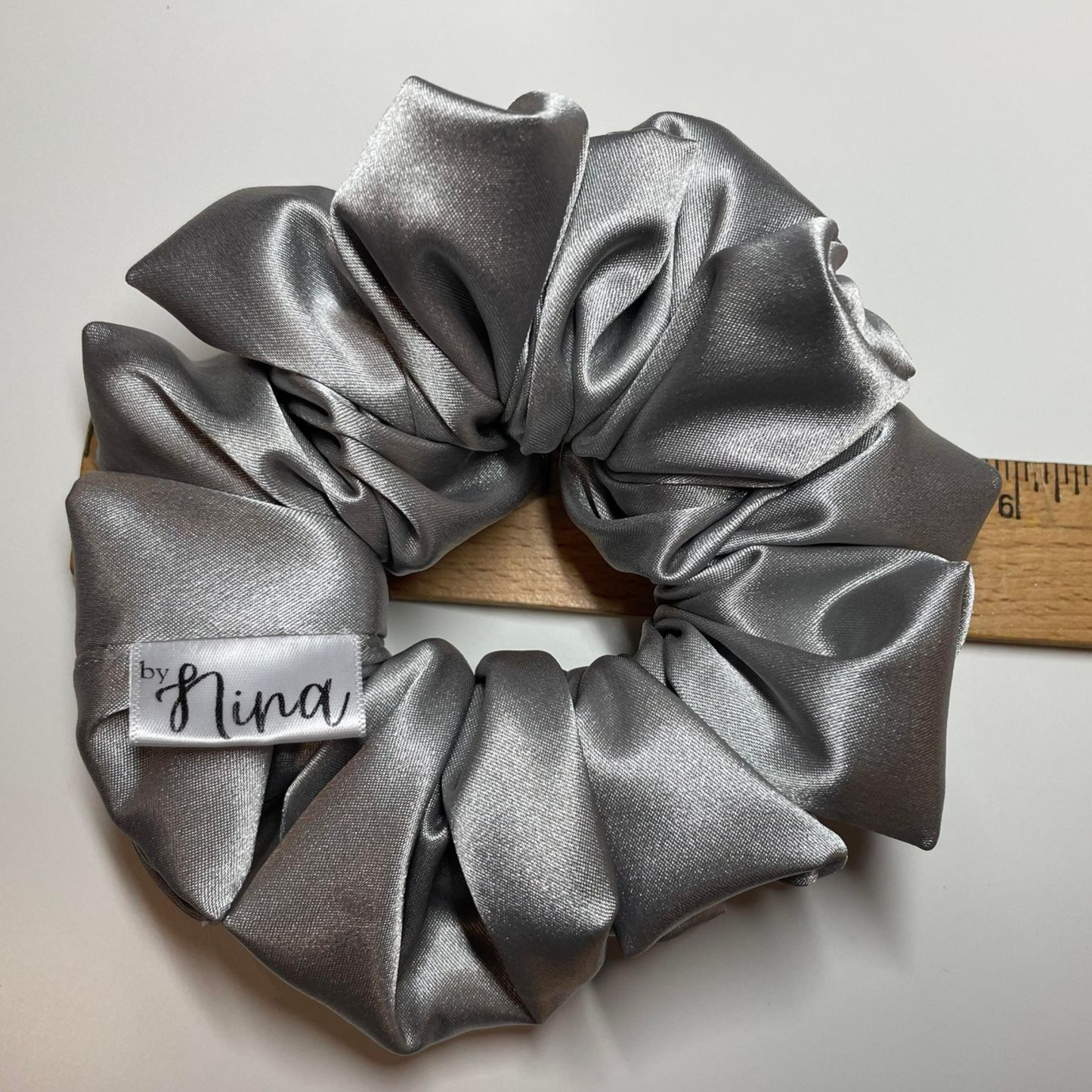 THE PEWTER SATIN XL HAIR SCRUNCHIE