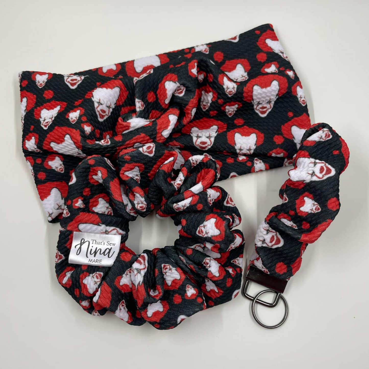 THE SCARY CLOWN SCRUNCHIE KEYCHAIN