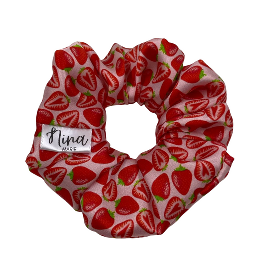 THE STRAWBERRY FIELDS SILK SCRUNCHIE