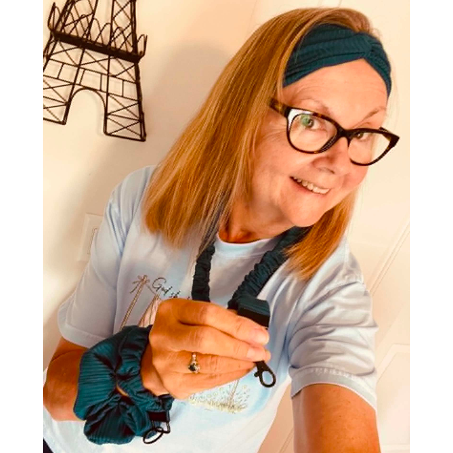 THE ARE YOU FOR TEAL SCRUNCHIE KEYCHAIN