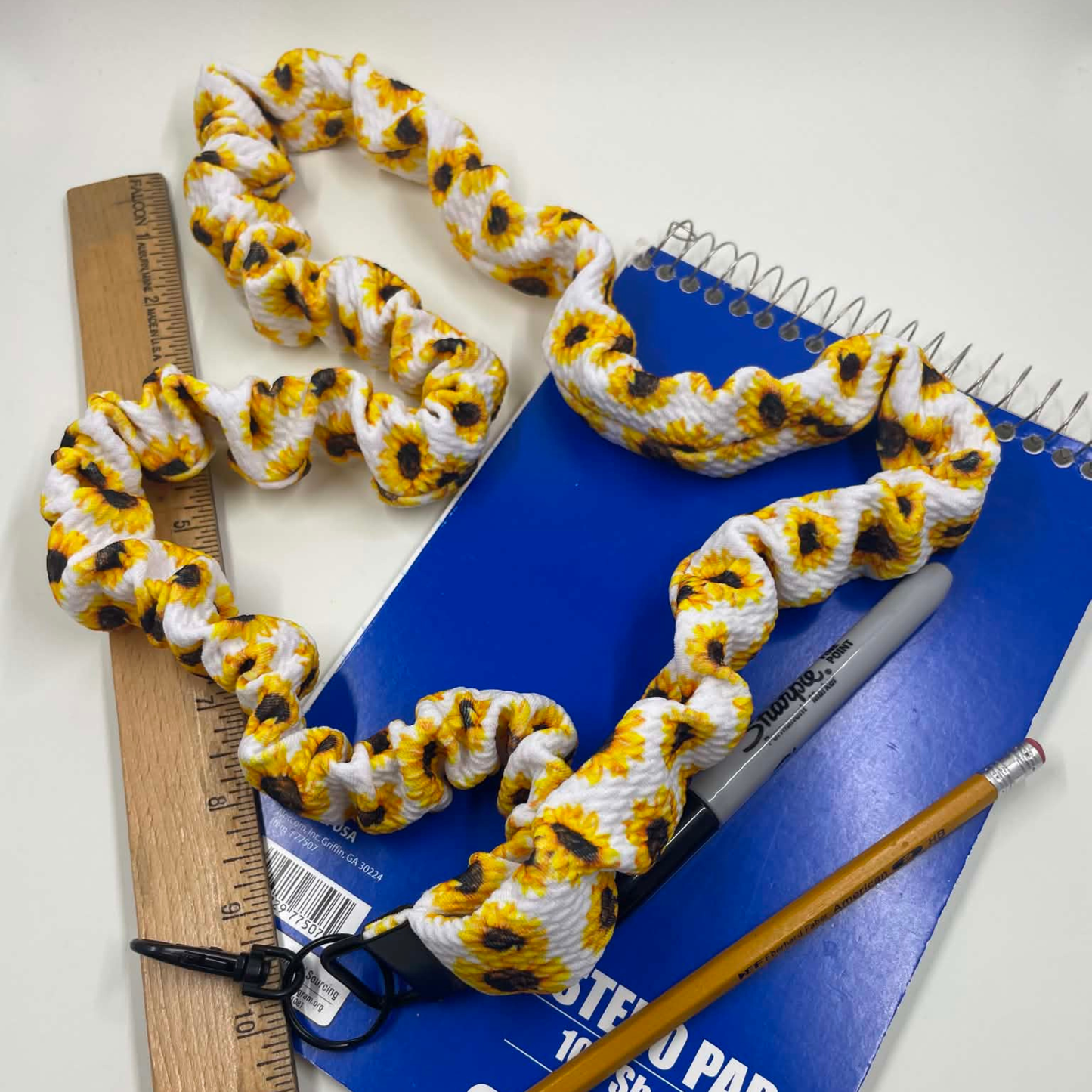 THE SUNFLOWER SCRUNCHIE LANYARD