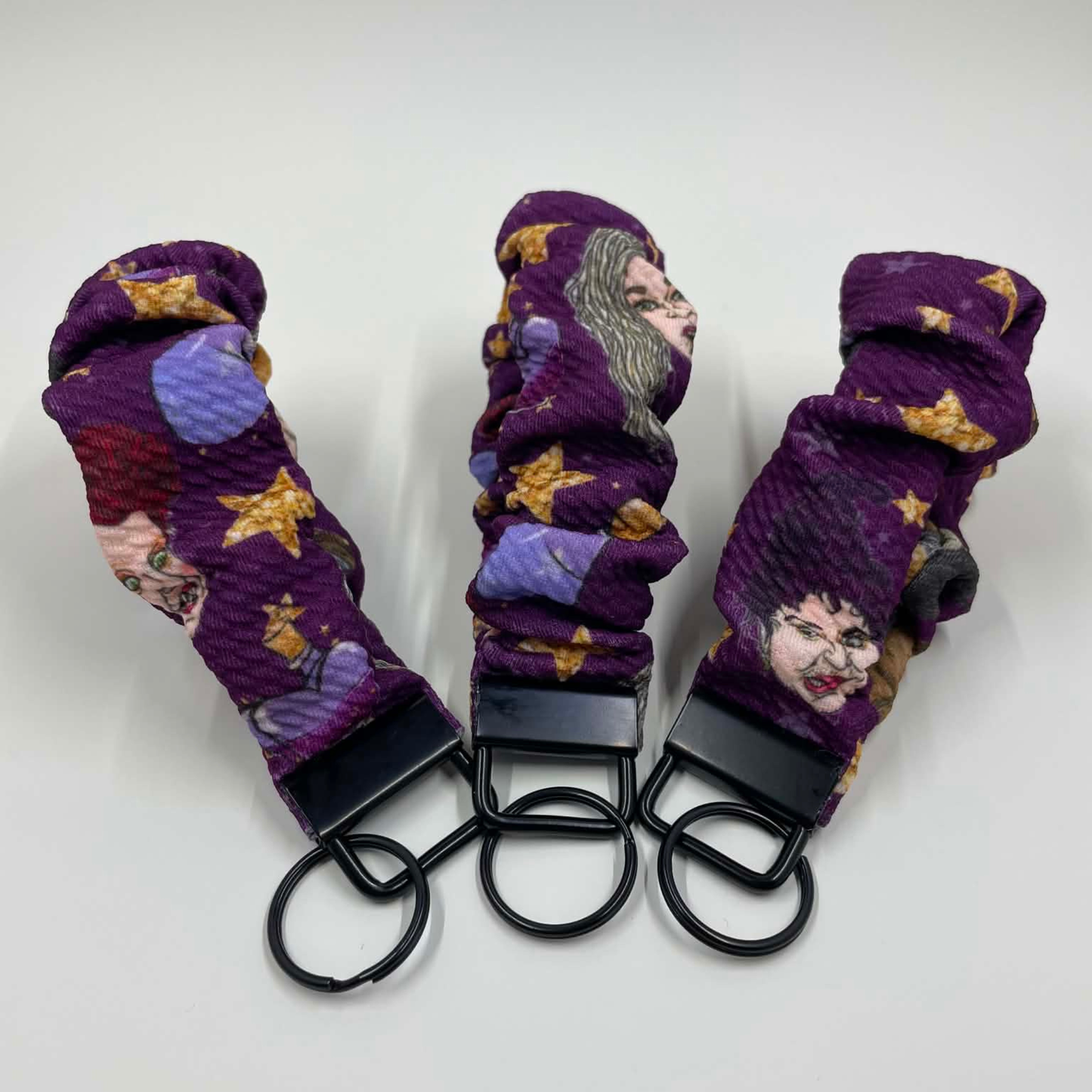 THE  WITCH SISTERS HALLOWEEN SCRUNCHIE KEYCHAIN