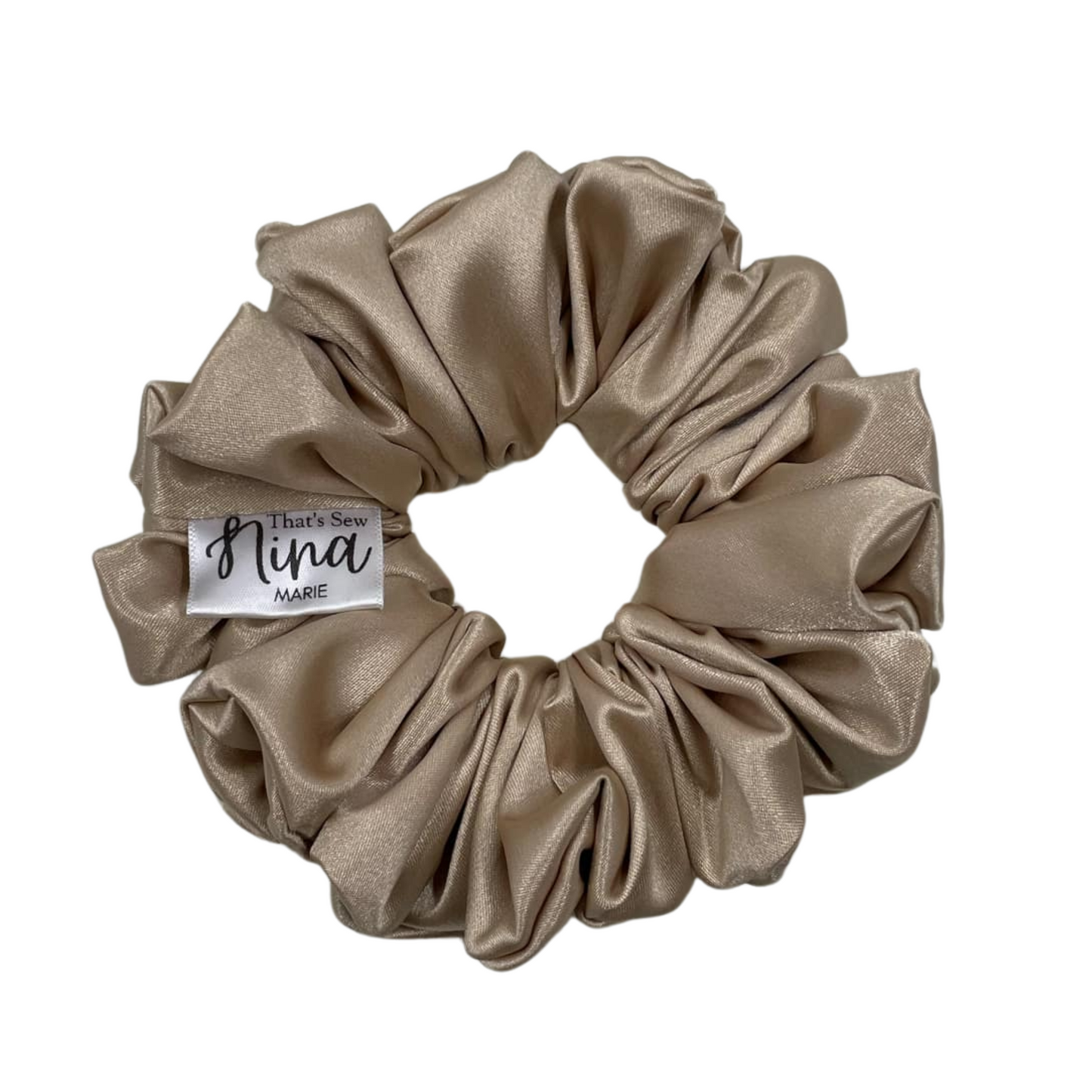 THE PROSECCO GOLD SATIN XL HAIR SCRUNCHIE