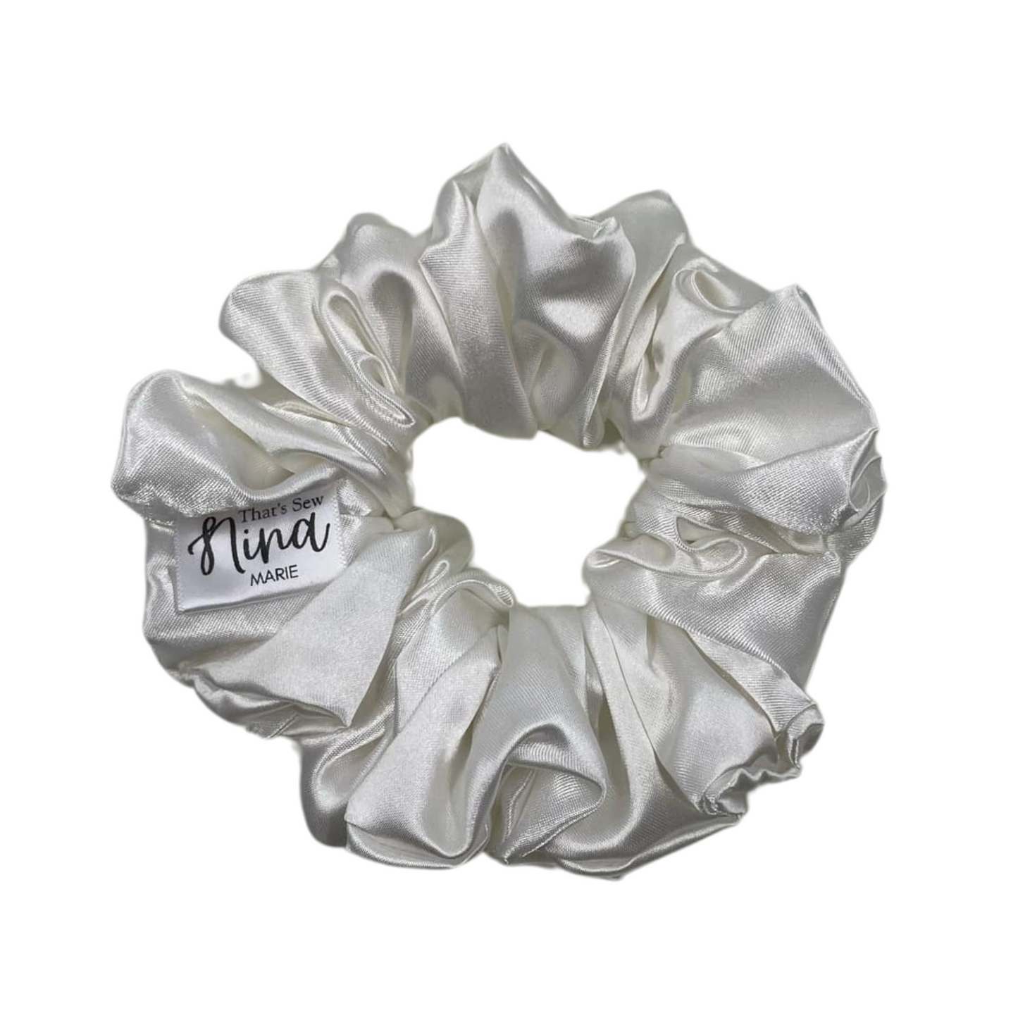 THE WEDDING WHITE SATIN XL HAIR SCRUNCHIE