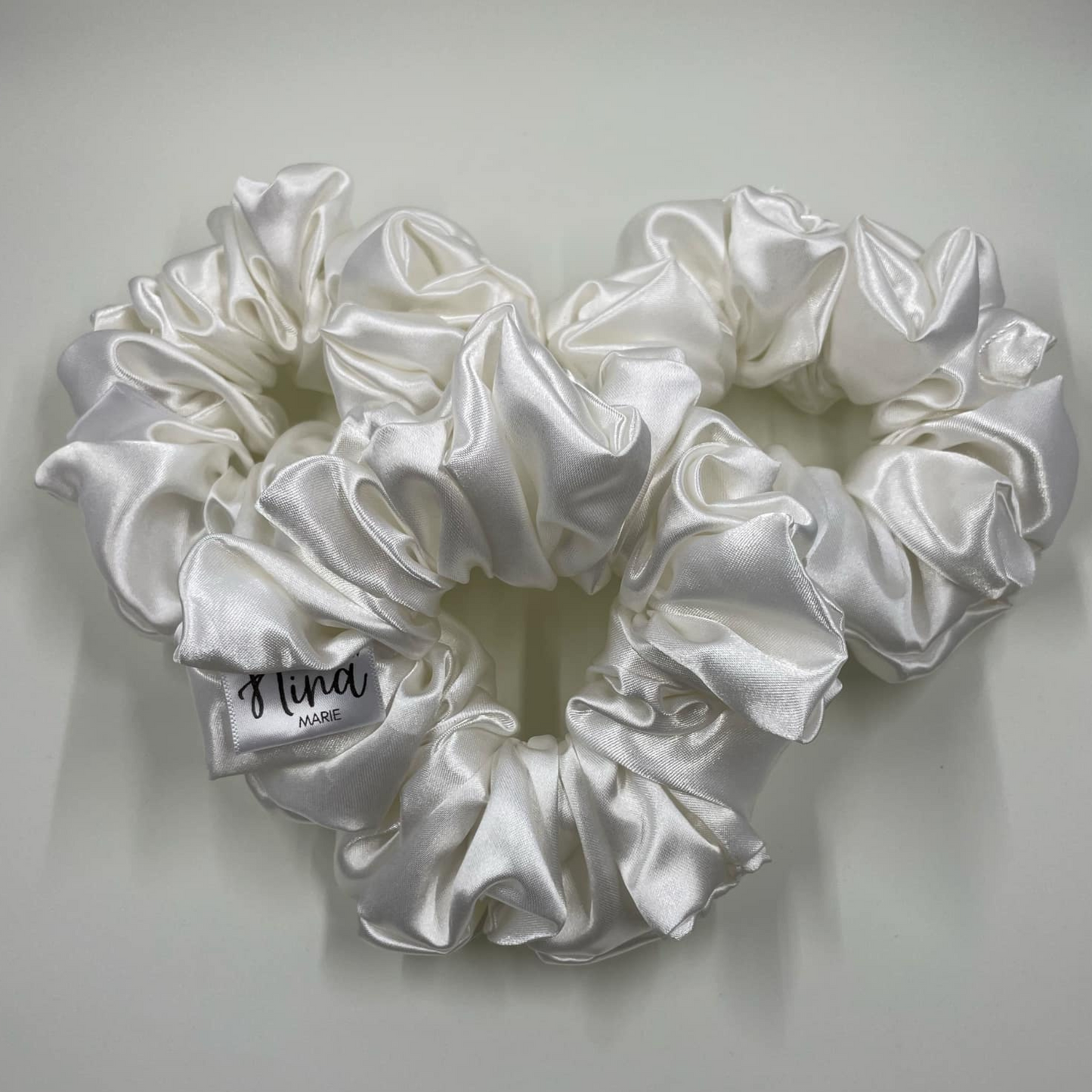 THE WEDDING WHITE SATIN XL HAIR SCRUNCHIE