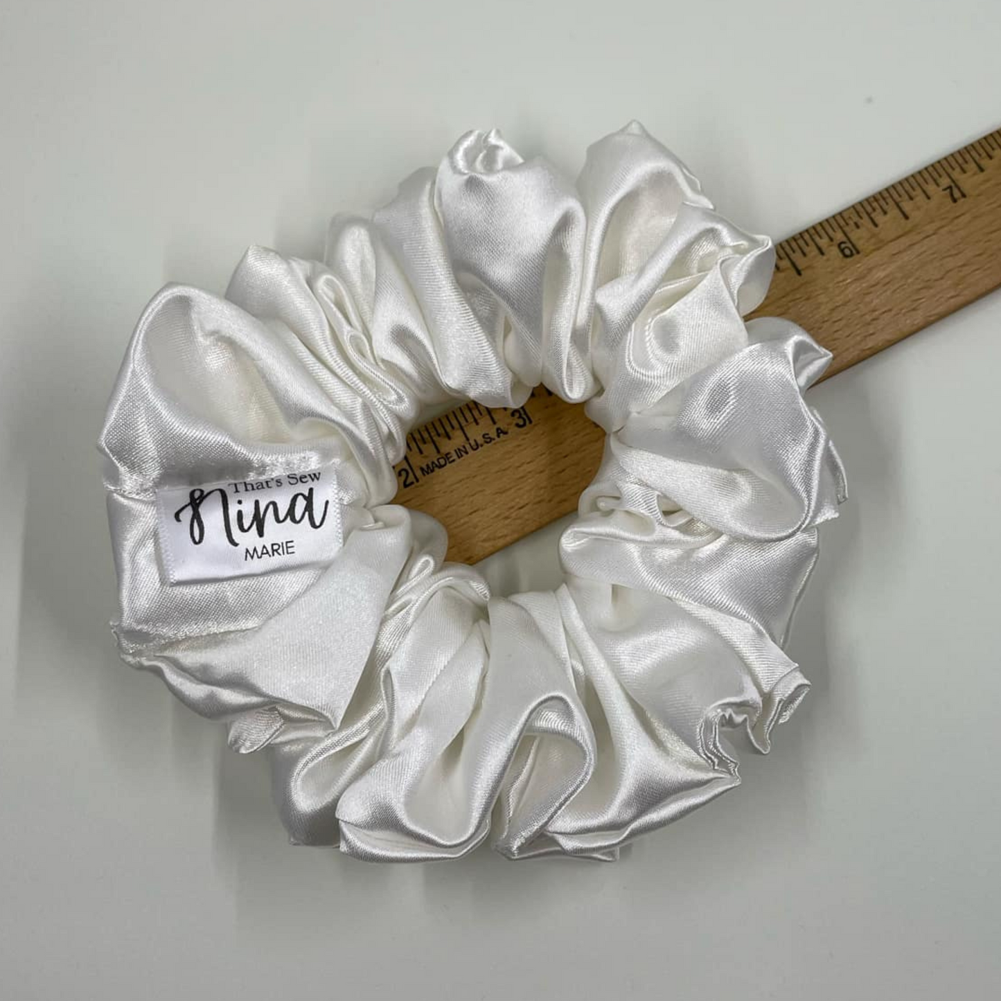 THE WEDDING WHITE SATIN XL HAIR SCRUNCHIE