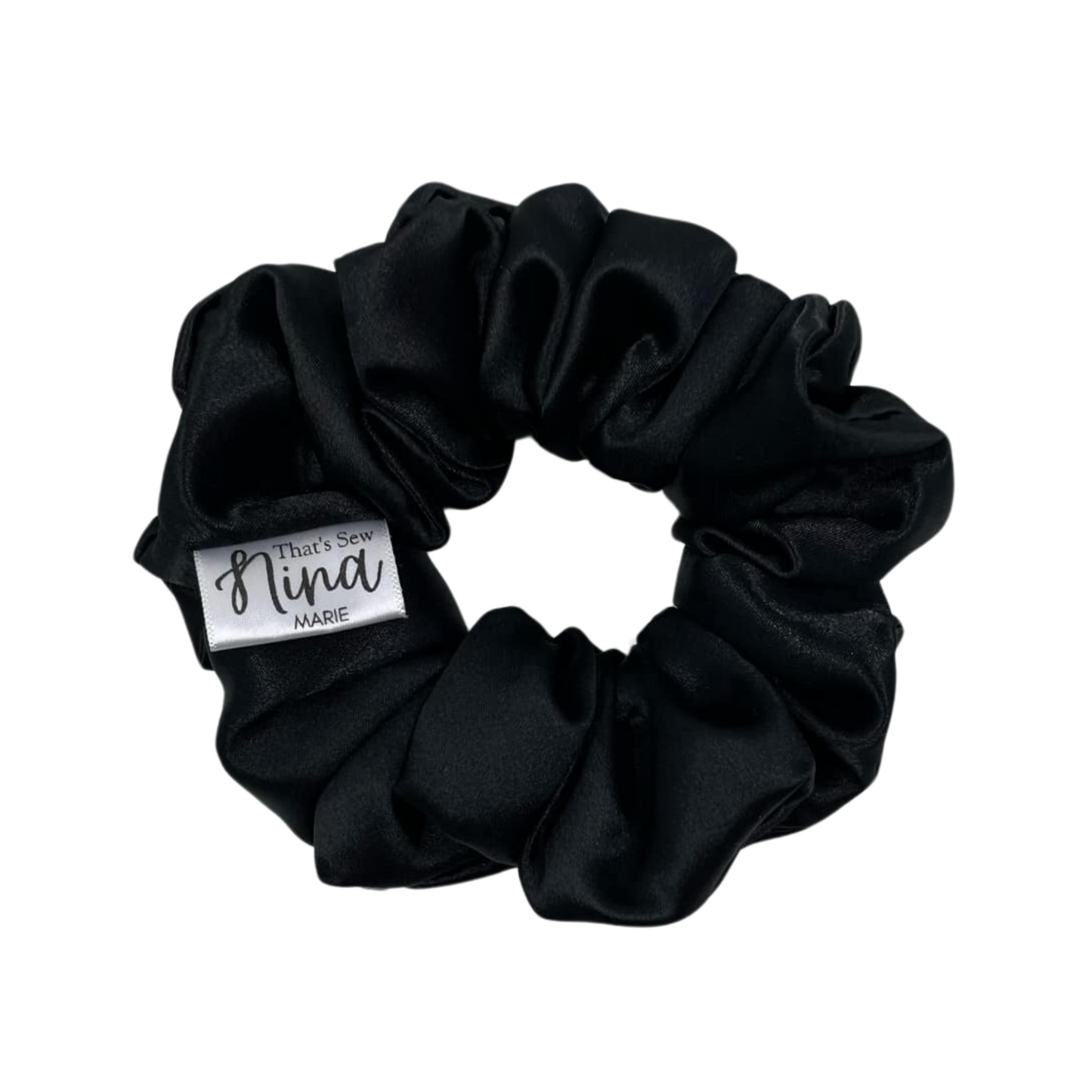 THE RAVEN BLACK SATIN XL HAIR SCRUNCHIE