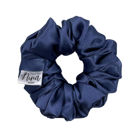 THE MIDNIGHT BLUE SATIN XL HAIR SCRUNCHIE