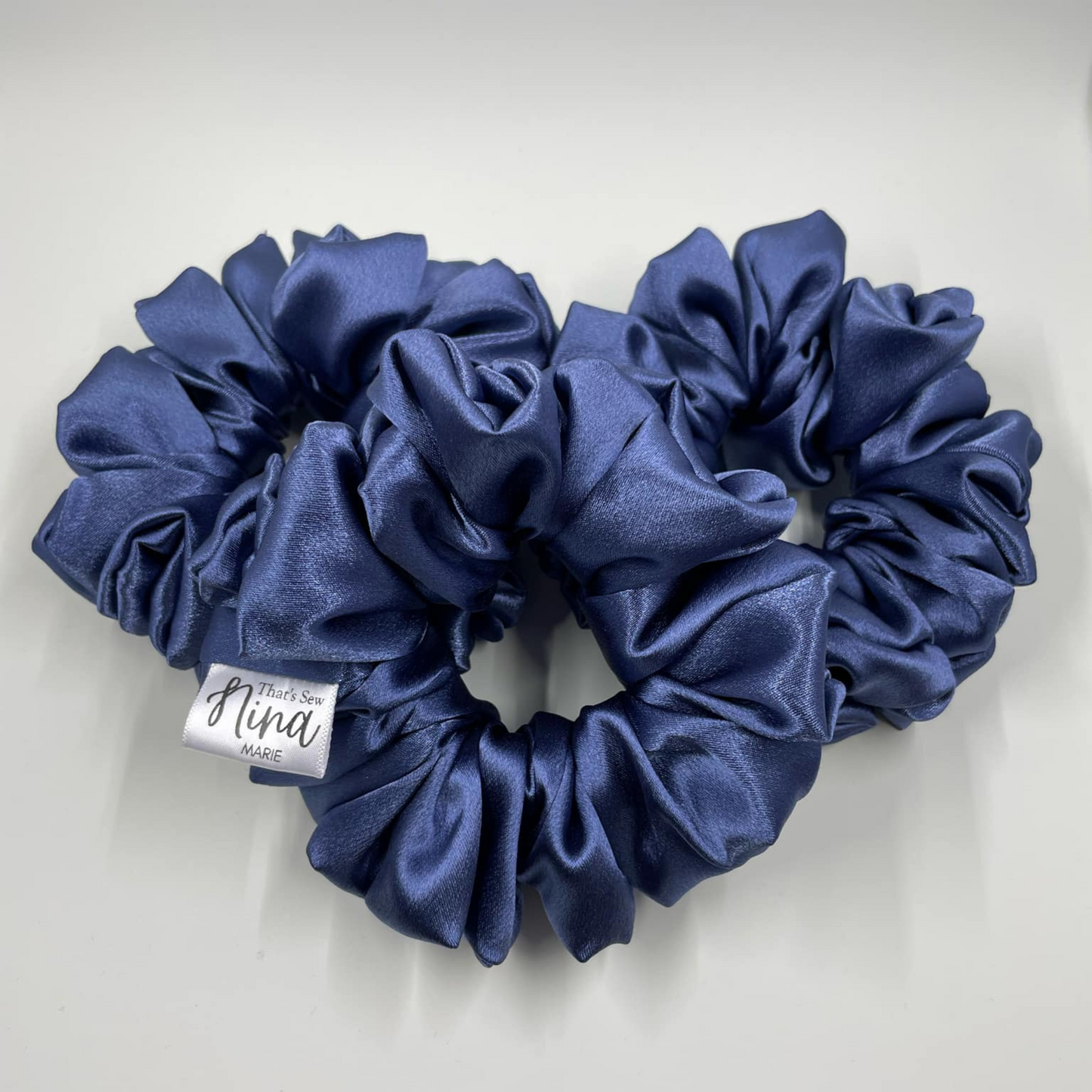 THE MIDNIGHT BLUE SATIN XL HAIR SCRUNCHIE