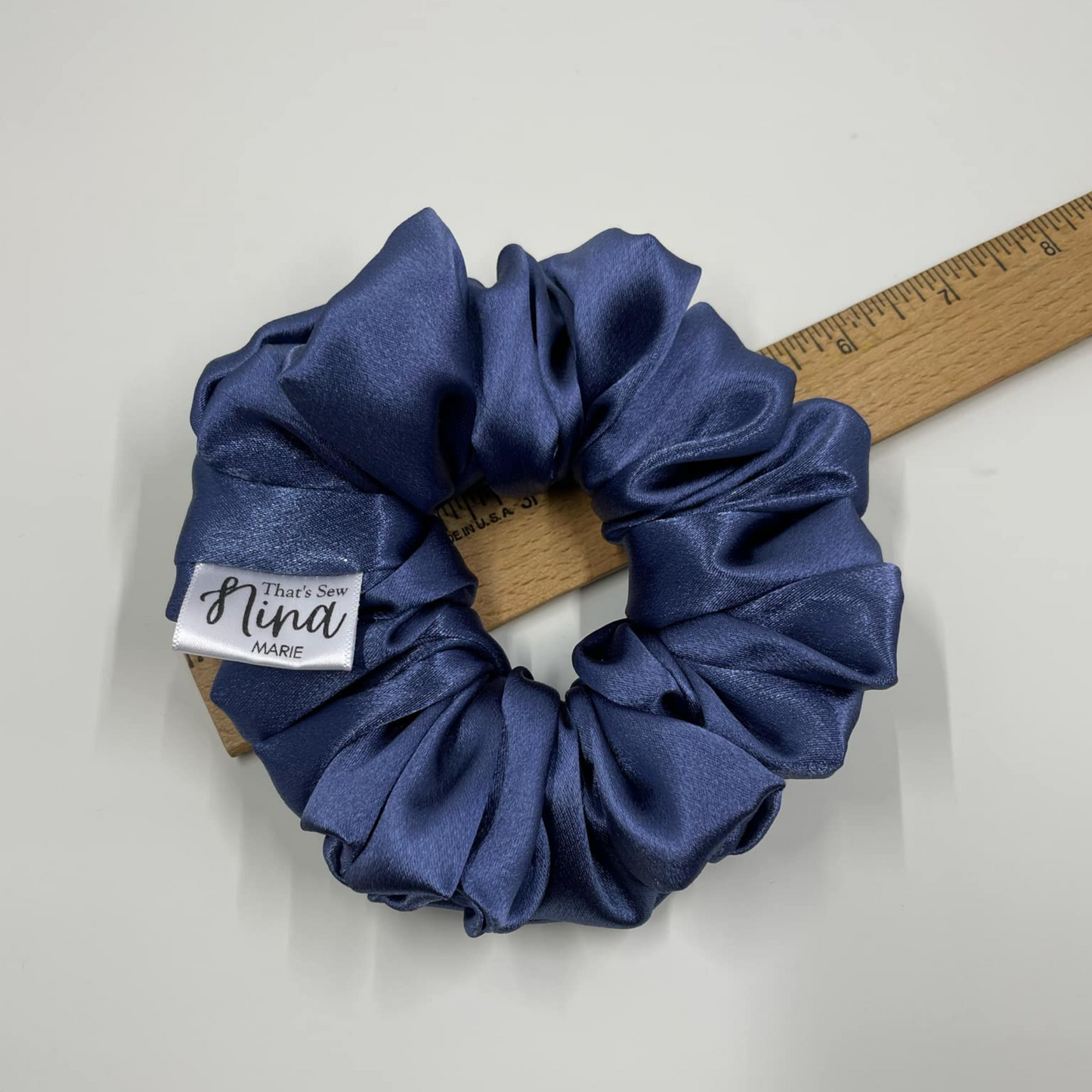 THE MIDNIGHT BLUE SATIN XL HAIR SCRUNCHIE