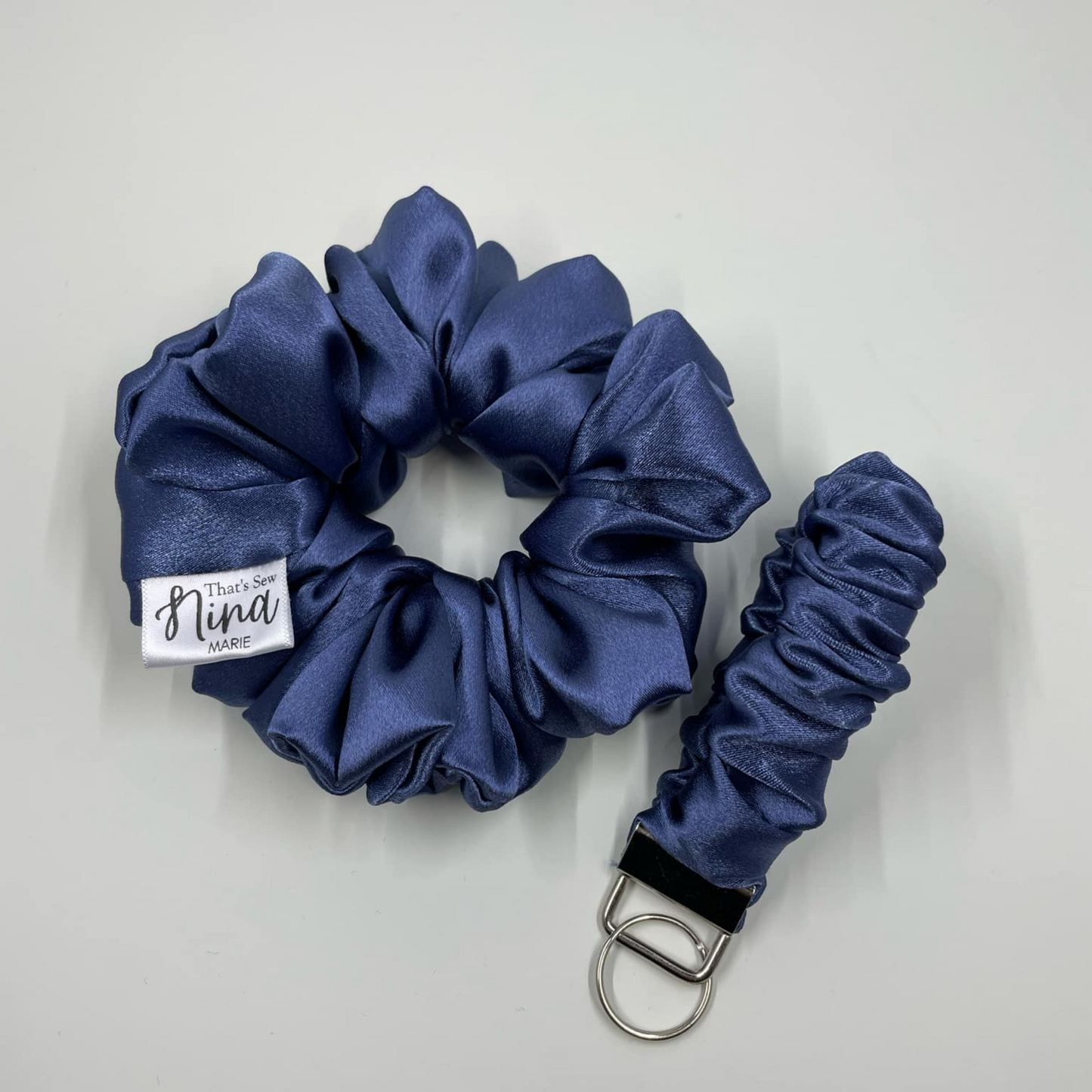 THE MIDNIGHT BLUE SATIN XL HAIR SCRUNCHIE